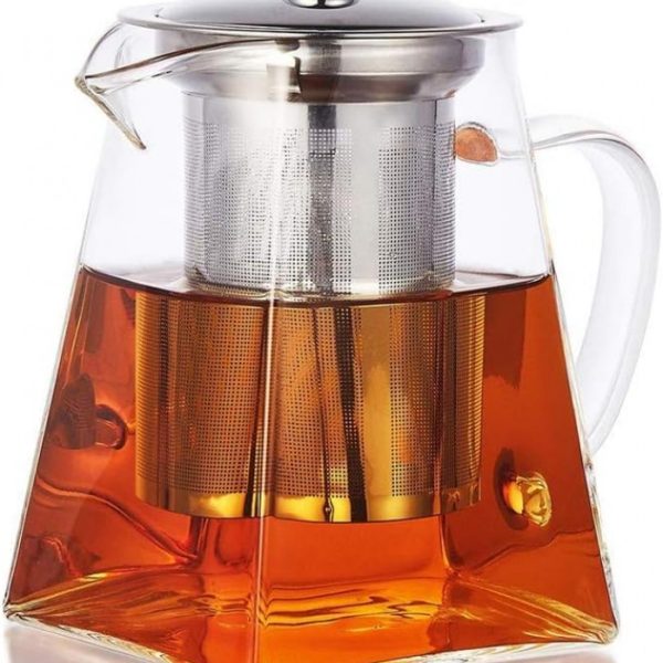 إبريق شاي زجاجي هندسي بسعة 950مل