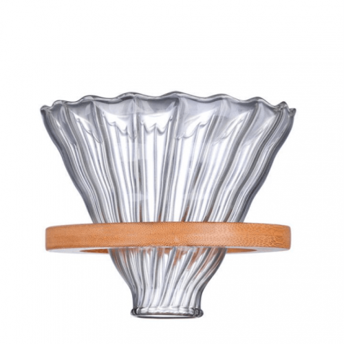 قمع زجاجي بقاعدة خشبية _02